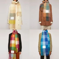 ac studios cashmere shawl in autumn and winter 2019 winter fashion colored chequered scarf warms students necks thicker shawls