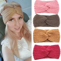 women hair band winter bow knot headband knitted turban hairband elastic elegant hair accessories