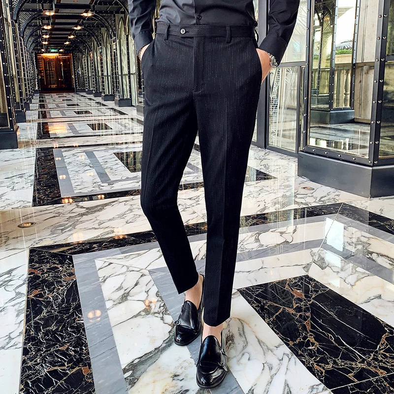 Деловой облегающий костюм брюки Pantalon Осеннее модное платье офисные мужские