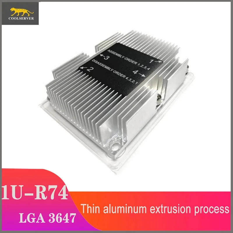 Кулер R74 1U для серверного процессора радиатор Intel LGA3647 со встроенным радиатором