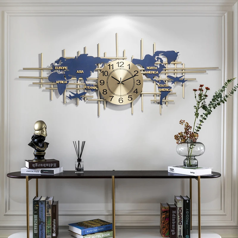 

Настенные часы из кованого железа в скандинавском стиле, настенные беззвучные часы для гостиной, гостиной, настенные Стикеры для рукоделия, гостиницы, крыльца