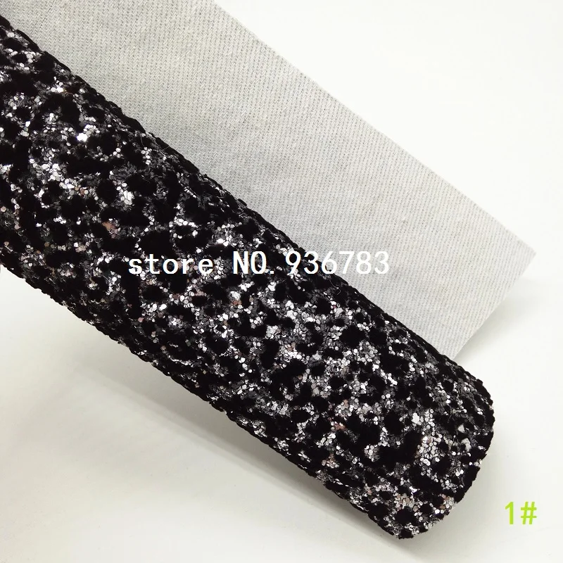 MQ073F 30X134 см мини-рулон блестящей ткани Флокированная блестящая кожа для