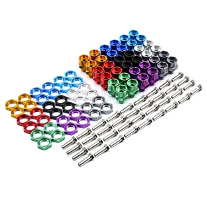 Адаптер для преобразования шестигранной ступицы колеса 12 мм до 17 мм из алюминиевого сплава для радиоуправляемого автомобиля 110 и обновления шин 1:8, 4 шт.