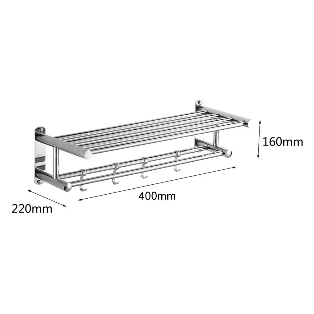 

Bathroom Towel Holder Bathroom Organizer Stainless Steel Wall-mounted Towel Rack Home Hotel Wall Shelf Hardware Accessory