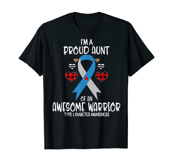 

Type 1 Diabetes Awareness I'm Proud Aunt of Awesome Warrior T-Shirt