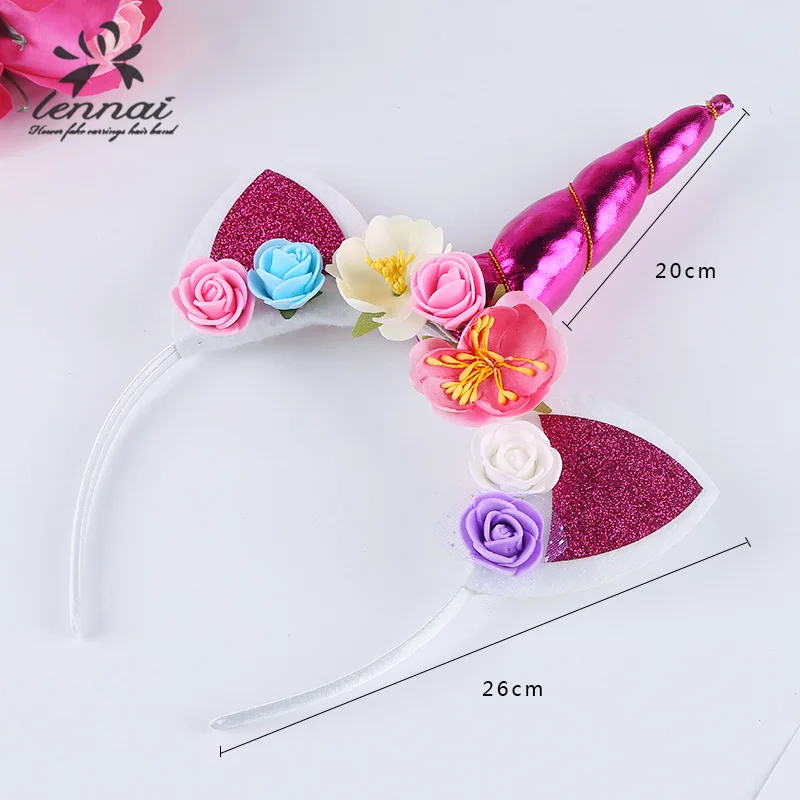 Girls Magical Unicorn Horn Hairbands Colorful Flowers Headwear Children Boy Girl Party Fancy Dress Decorative Gifts |