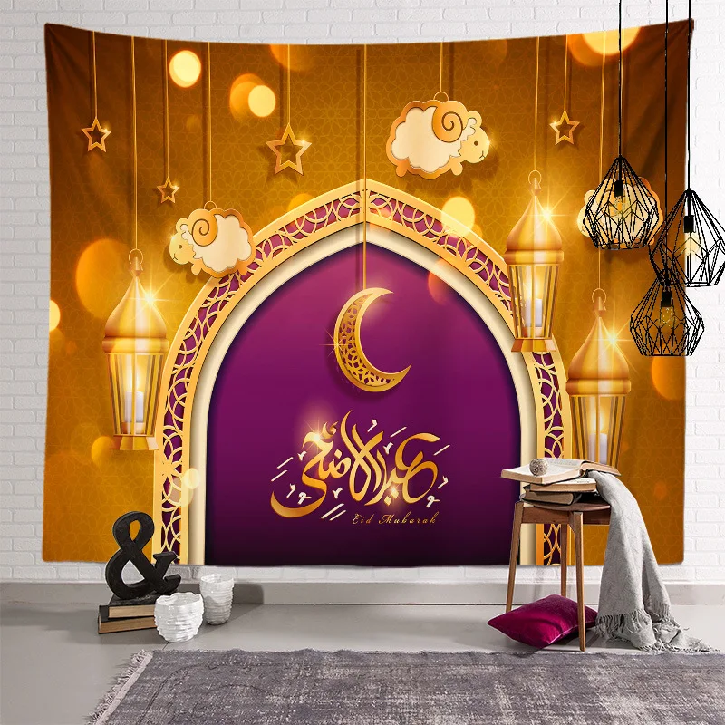 

Ramadan Kareem Decor Wall Hanging Tapestry Moon Star ramadan decorations for home happy ramadan eid mubarak Muslim Festival