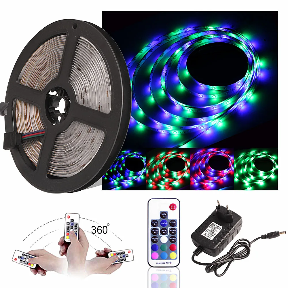 Источник питания 12 В RGB Светодиодная лента 10 м 5 м 2835 водонепроницаемый светильник гибкая светодиодная лента e wifi Bluetooth музыкальный контроллер светодиодный лента декоративная