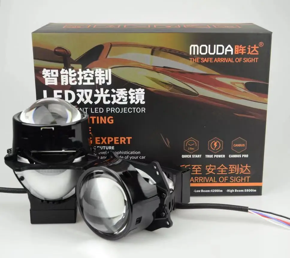 AOZOO MCustom style MOUDA обновление супер качество 2 шт 52W 5800LM 6000k 3,0 дюймов LED Bi проектор линзы 2 способа установки