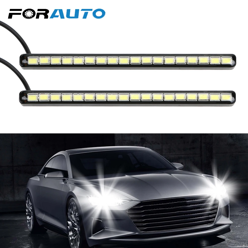 FORAUTO 1 пара 18 светодиодный s DRL автомобильный дневной светодиодный светильник DC 12 В Автомобильные дневные ходовые огни Противотуманные фары авто водительский светильник водонепроницаемый