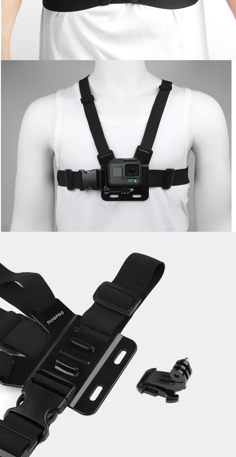 Нагрудный ремень для Gopro Hero 8 7 6 5 Xiaomi Yi 4K Экшн-камера нагрудное крепление жгут для Go Pro SJCAM SJ4000 Sport Fix