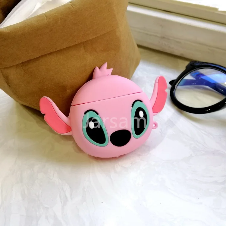 3D big Stith Чехол s для Apple AirPods 2, мягкий мультяшный беспроводной чехол для наушников Air Pods, чехол для зарядки Airpods, силиконовый чехол - Цвет: 3D big Stith