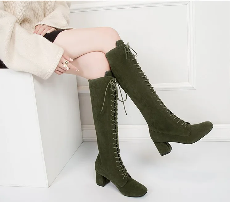 

2020 High Heels Black Size 35-43 Hot Sale Long Keep Warm Sexy Best Quality Classic Lightweight Fur Lace-Up Winter Female Boots