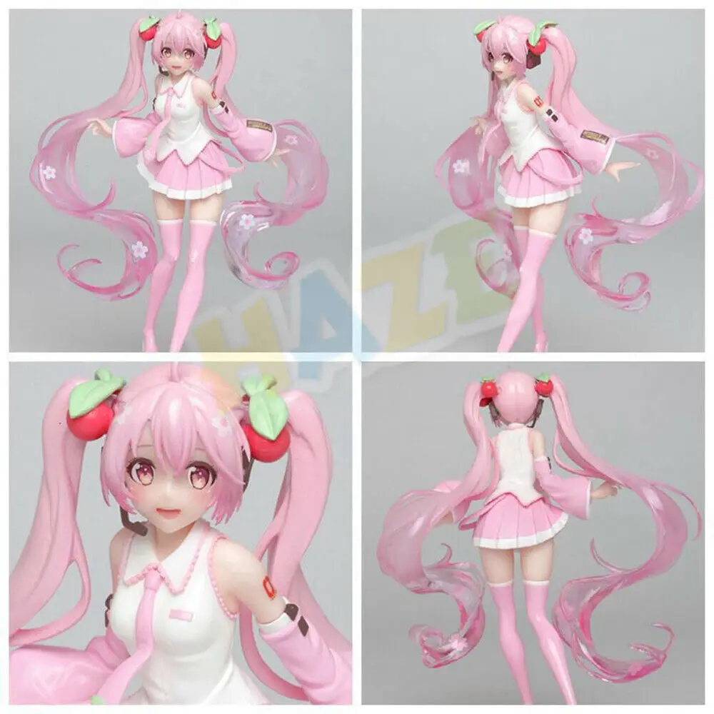 Горячая Аниме Хацунэ Мику цветки сакуры японской вишни 18 см ПВХ Фигурка Статуя