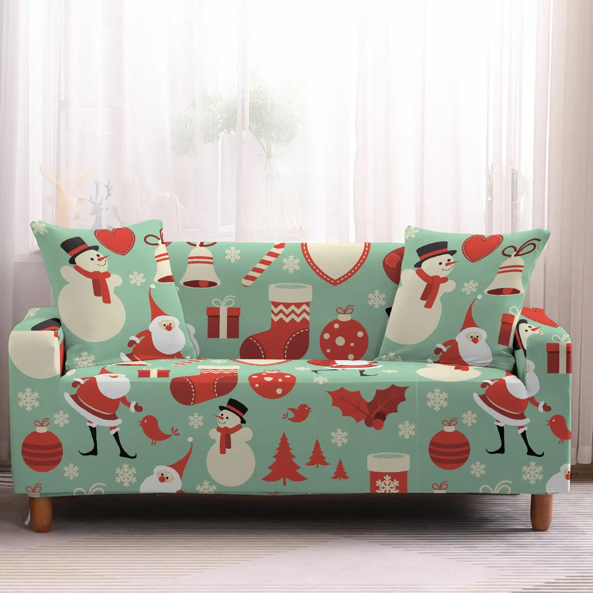 

Рождественские Чехлы, эластичные чехлы для диванов в клетку для гостиной, эластичный чехол на диван, чехол на стул, полотенце для дивана, дом...