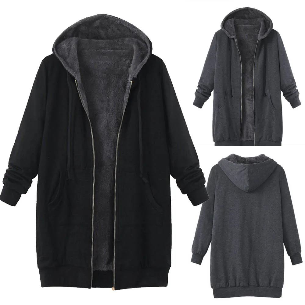 Женская зимняя теплая верхняя одежда размера плюс однотонные ВИНТАЖНЫЕ пальто с