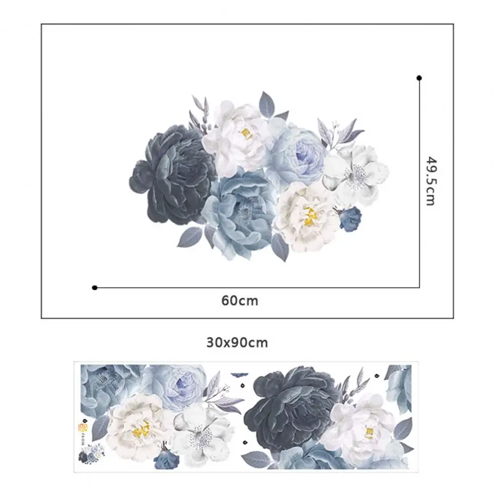 

HOT SALES!!! Self Adhesive Peony Flower Removable Wall Sticker Room Background Decal Decor