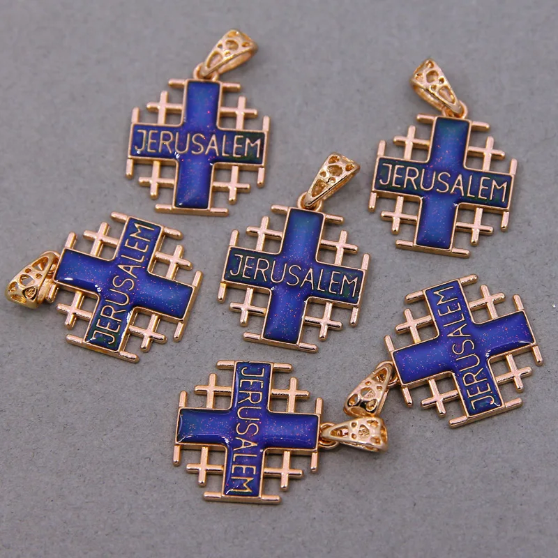 

Ожерелье с подвеской Иерусалимский крест, для мужчин и женщин, 2 шт.