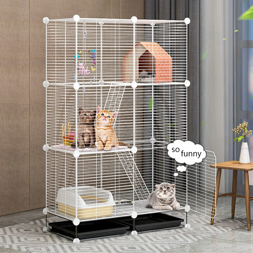 

Squirrel cage kitten house Small animals cage pets villa encryption fence Totoro Big space entertainment sleep pets bedroom