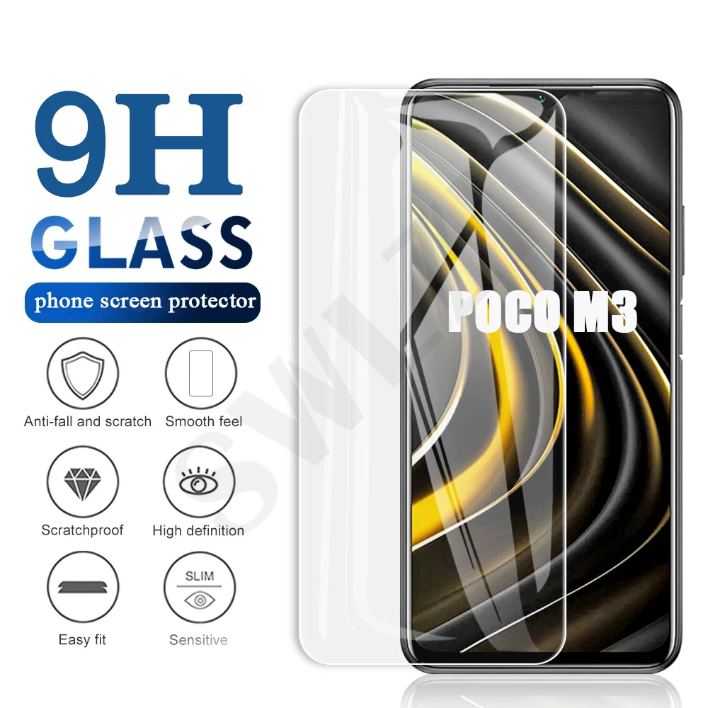 

tempered glass for Xiaomi POCO M3 X3 F3 GT redmi note 10 pro Max 10s 9 9T 9s 8 2021 M2 F2 protective film phone screen protector