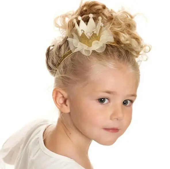 Fashion Newborn Mini Felt Crown With Glitter Elastic Headband For Girls Hair Accessories Handmade Luxe Baby Headbands