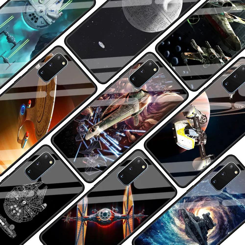 

War Space Ship Star Glass Phone Case For Samsung Galaxy S20 FE S21 Ultra 5G S10Plus S9 S10(6.1) S8 S10e Cover