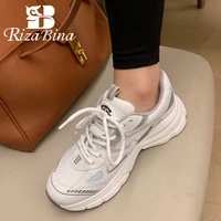 rizabina womens sneakers platform shoes for women cow leather fashion mix color casual daily sneakers lady footwear size 35 39