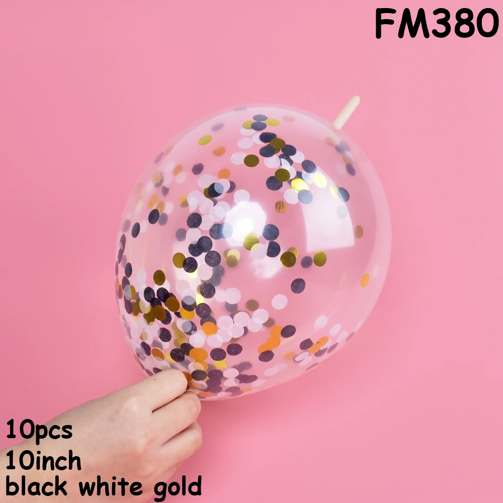 FM380 tail balloons 10 шт прозрачные воздушные шары с аппликацией в виде Золотой Звезды конфетти из фольги прозрачные воздушные шары с днем рождения Baby Shower Свадьба розовое золото вечерние украшения - Цвет: FM380 tail balloons