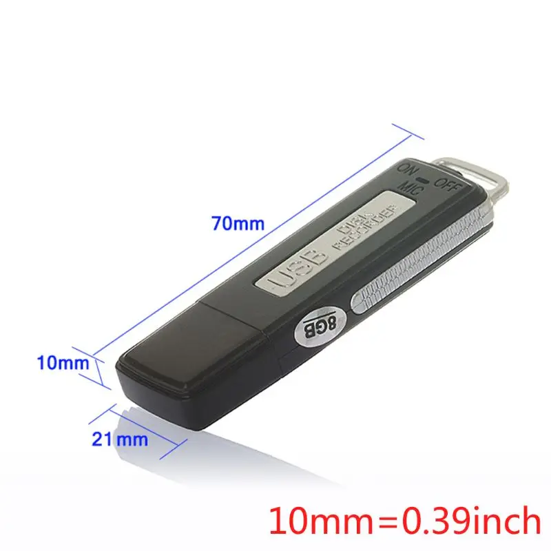

8GB Rechargeable Mini USB Flash Drive Recording Dictaphone 70Hr Digital Voice Recorder Portable A0NB