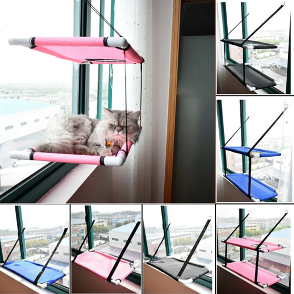 

1PCS Practical Breathable Hammock For Cat Window Perch Bed Cooling Suction Cups Seat Cat Shelves Hammock Beds for Cat Hold UP