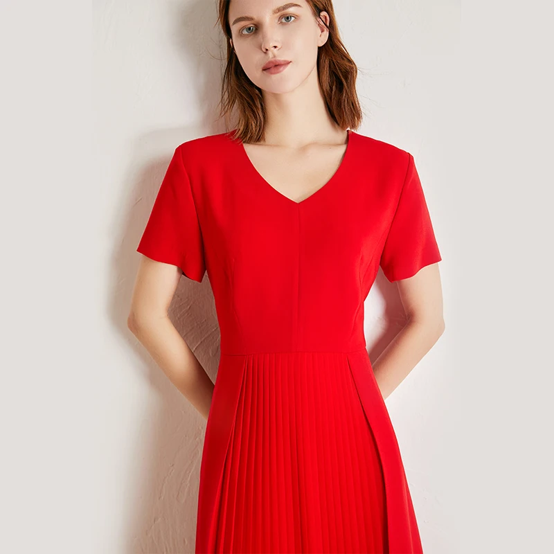 

POKWAI women's Acetate dress for autum French Non-Mainstream Retro Platycodon Grandiflorum Skirt