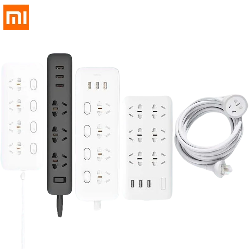 Новый Домашний Электронный удлинитель Xiaomi Mi Mijia быстрая зарядка 3 USB + разъема 6
