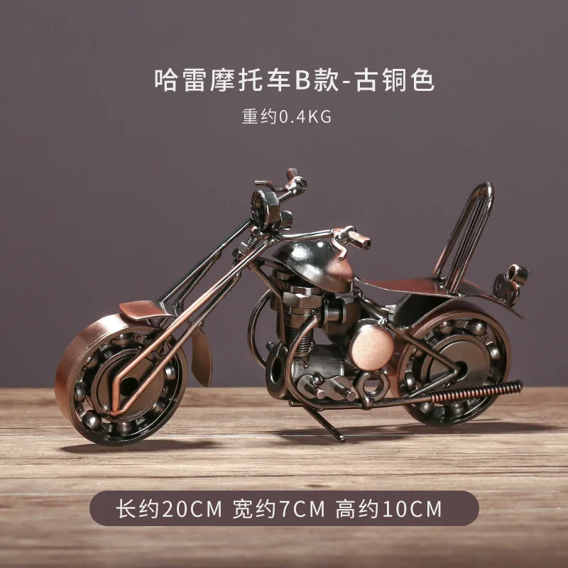

Retro metal motorcycle Figurines Motorbike ornaments Living room Decor Home Moto decoration accessories birthday Christmas gift