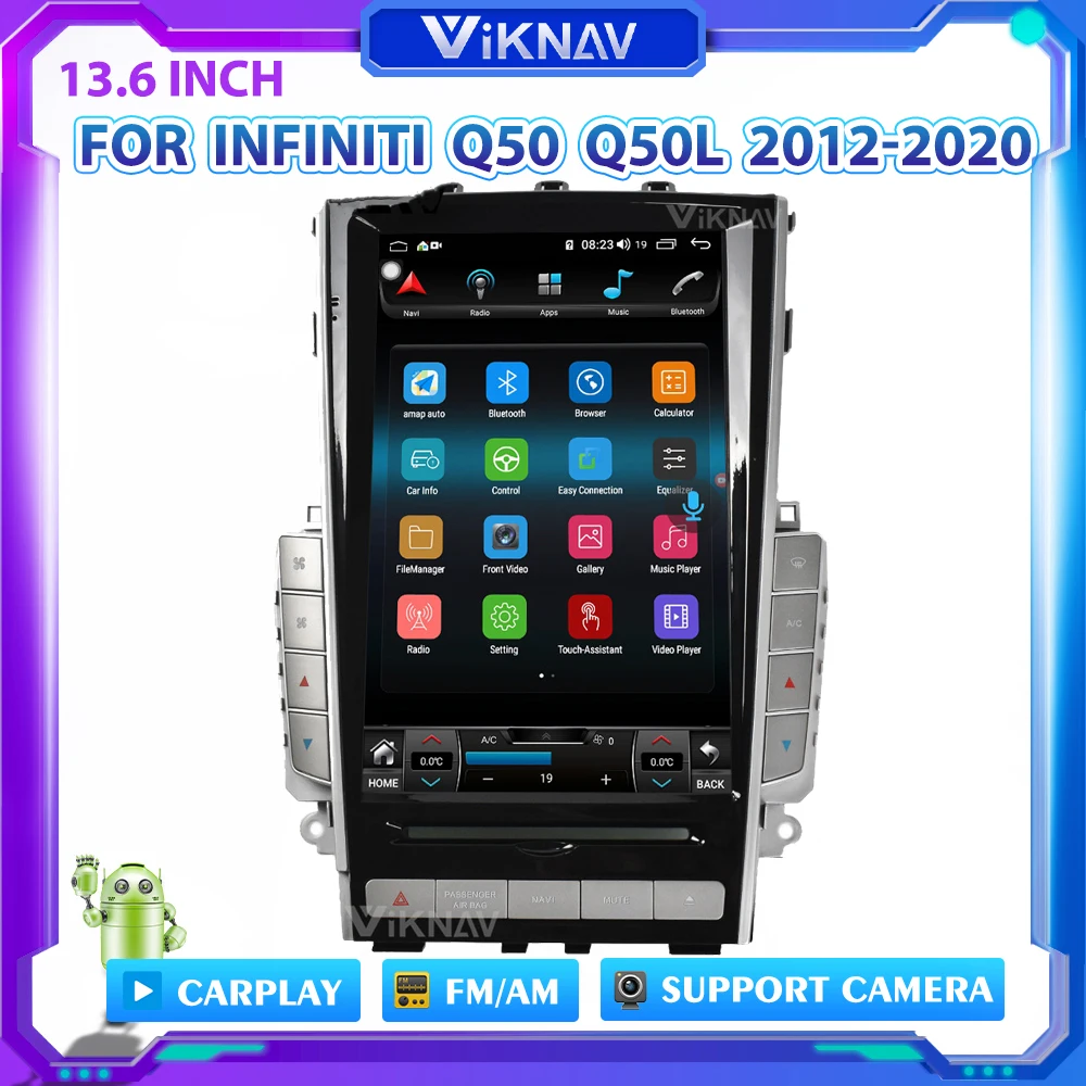 

Автомагнитола PX6, 13,6 дюйма, Android 2012, DVD, мультимедийный проигрыватель для Infiniti Q50, Q50L, 2020-, автомагнитола, GPS-навигация, 2din