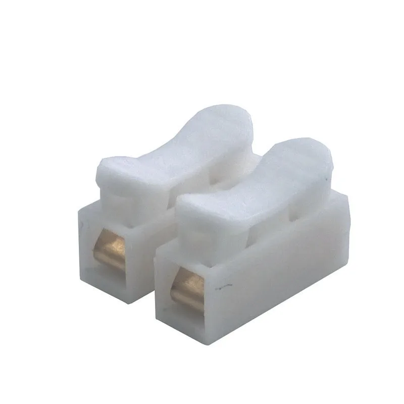 

50pcs 100pcs CH-02 copper Wire Quick Connector Splice With No Welding Jack Socket Cable Clamp Terminals Wire Adapter Blocks