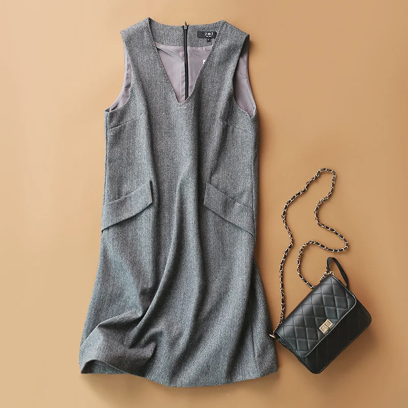 

Элегантный темпераментный жилет в елочку из 90% шерсти, юбка, осень 2021, Модный женский офисный костюм для молодых девушек, жилет для женщин на ...