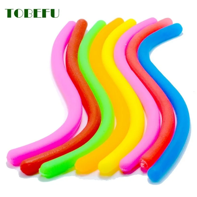 

1/3/6Pcs Soft Rubber Sausage Noodle Elastic Rope Toys Stretch String Decompression Toy Stretchy Fidget Relief Stress Vent Toys