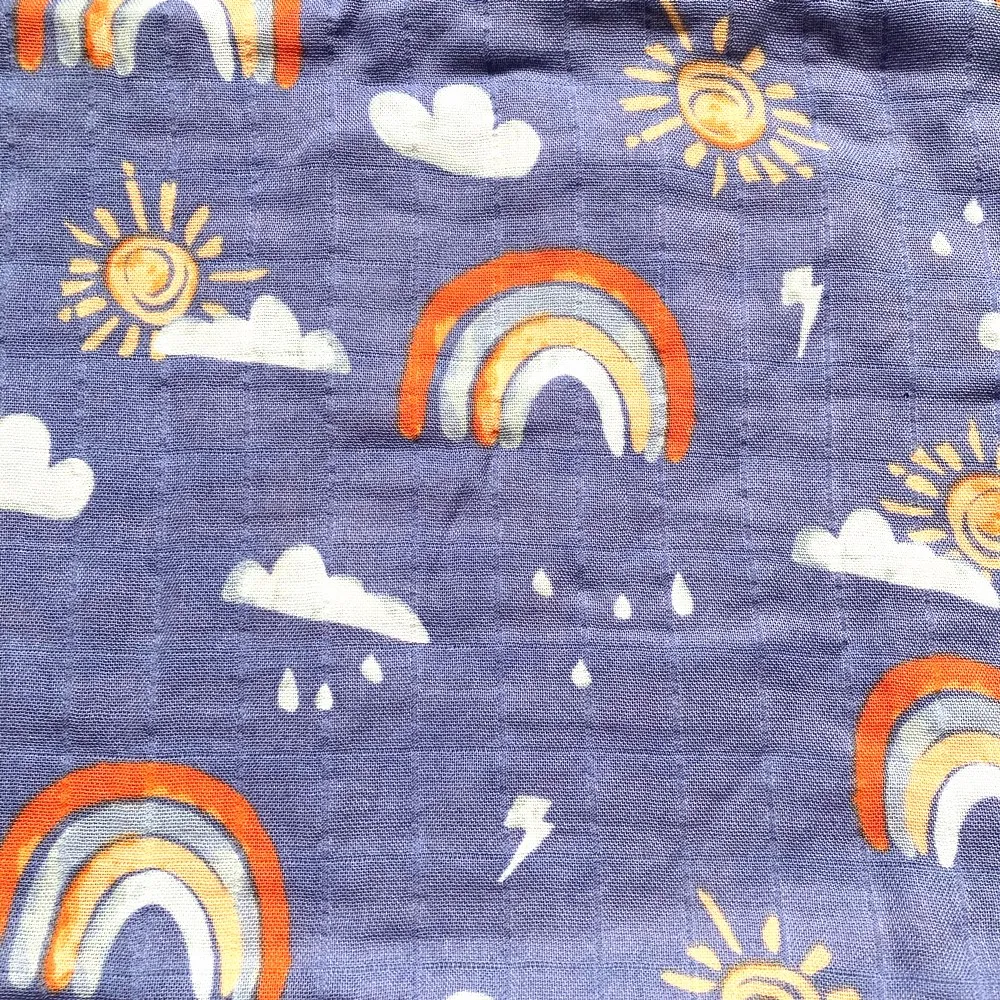 Муслиновое детское одеяло rainbow 47*47 дюймов из хлопка и бамбука