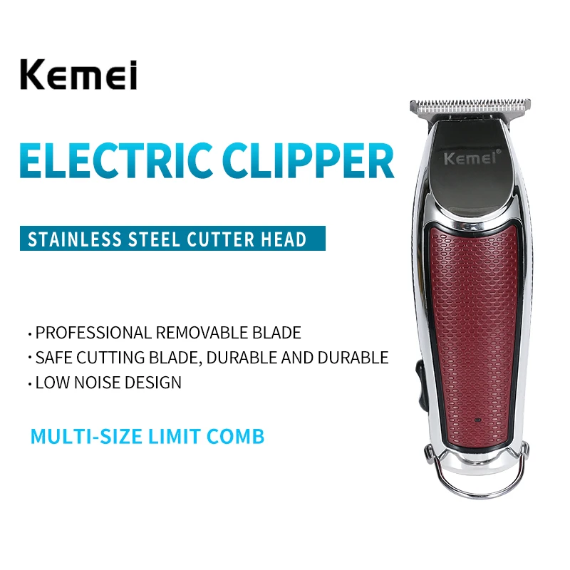 

Kemei-1875 Men Cordless Hair Clipper Professional Hair Trimmer Electric Hair Cutter Machine Shaving Hair Cutting Beard Trimmer