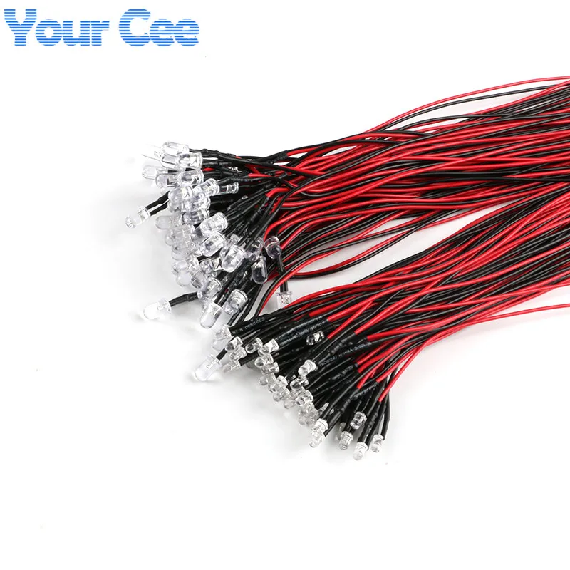 Предварительно проводсветодиодный ная лампа 10 шт. 3 мм F3 20 см белый красный