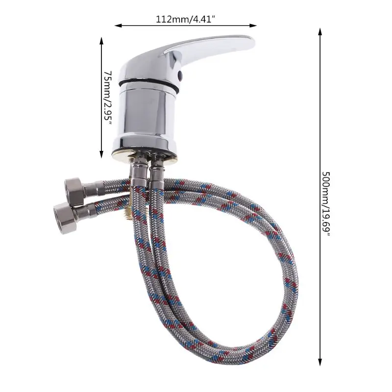 

50cm Zinc Alloy Hot & Cold Water Faucet Wash Hair Tap Mixing Valve Beauty Salon Bed Accessories
