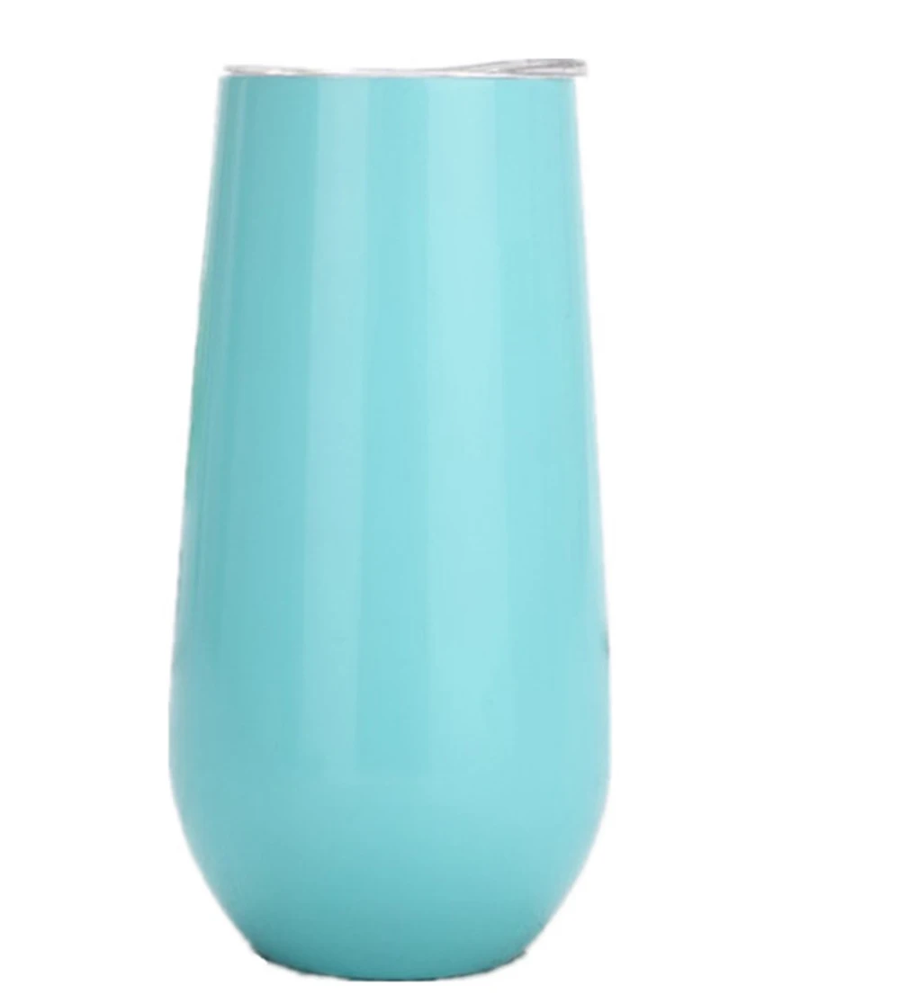 10-200pcs6oz Wine Beer Tumbler Champagne Glass Stemless Stainless Steel Thermos Insulated Mug Christmas Cup Party Gift | Дом и сад