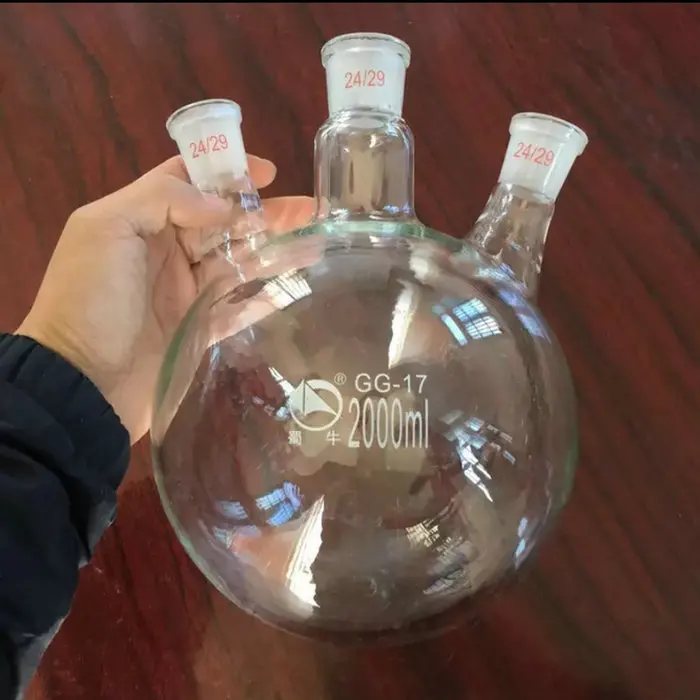 Лабораторная колба с 3 горлышками и 2000 мл различные размеры |