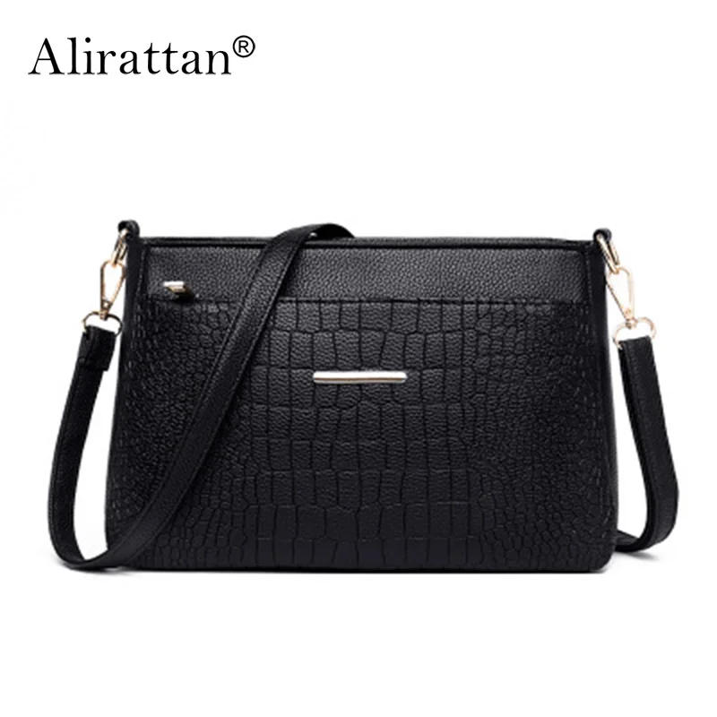 

Alirattan Fashion Alligator Pattern Crossbody Bag Women PU Leather Shoulder Bag Lady Shopping Messenger Bag Mommy Handbag Bolso