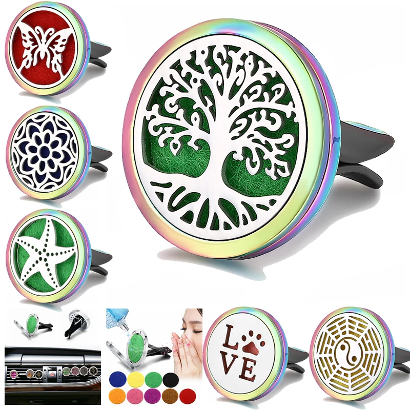 Дерево жизни автомобильный диффузор ароматерапия радуга цвет Магнитный