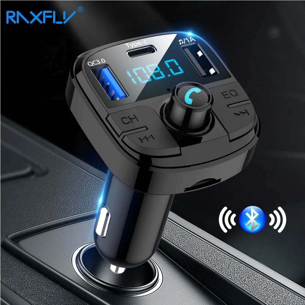 RAXFLY Quick Charge 3 0 Bluetooth автомобильное зарядное устройство быстрое USB для телефона fm