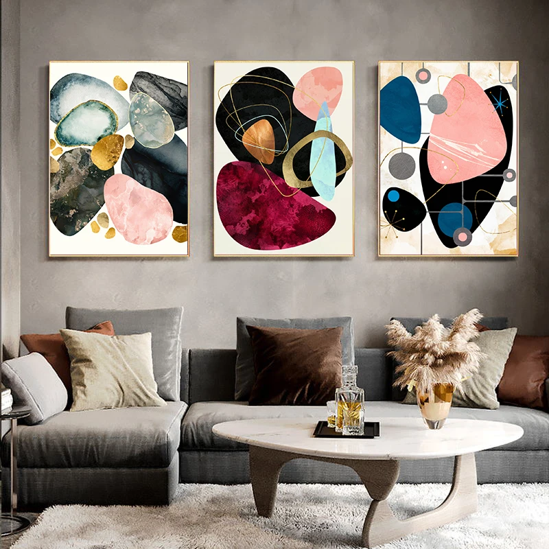 

Landscape Pictures Whith Geometry Abstract Stone PaintingsCavas Painting Oil Painting Wall Picture Poster Modern Decor Home