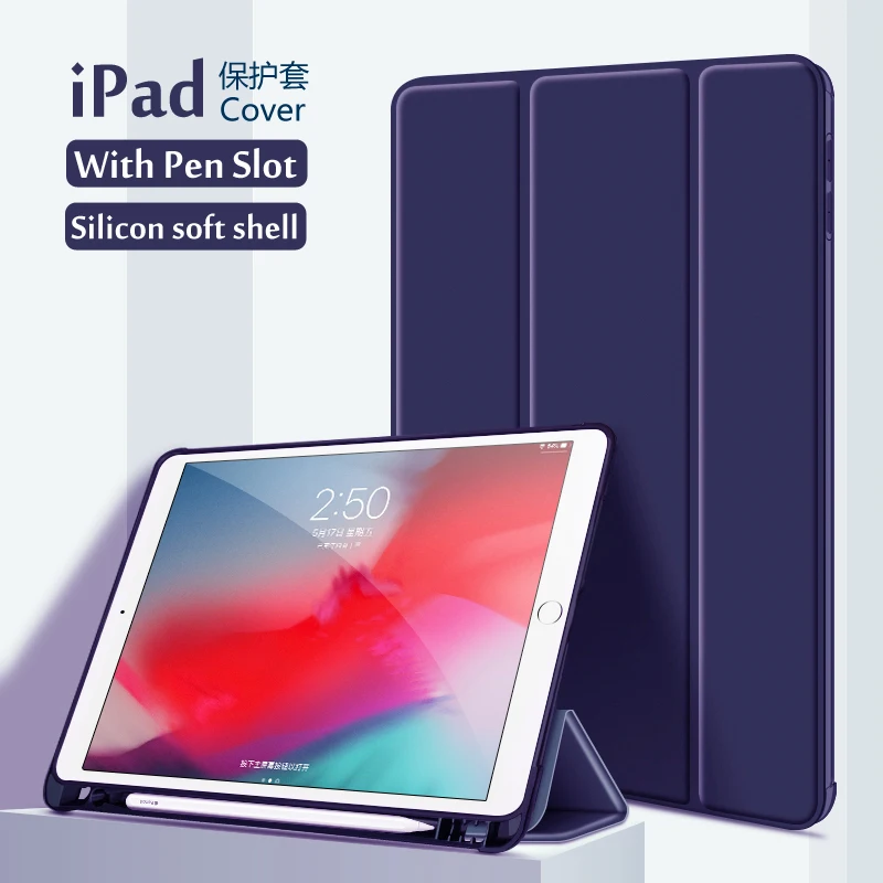 Чехол для iPad 9 7 2017 2018 с держателем карандашей умный чехол Air 3 10 5 автоматическим