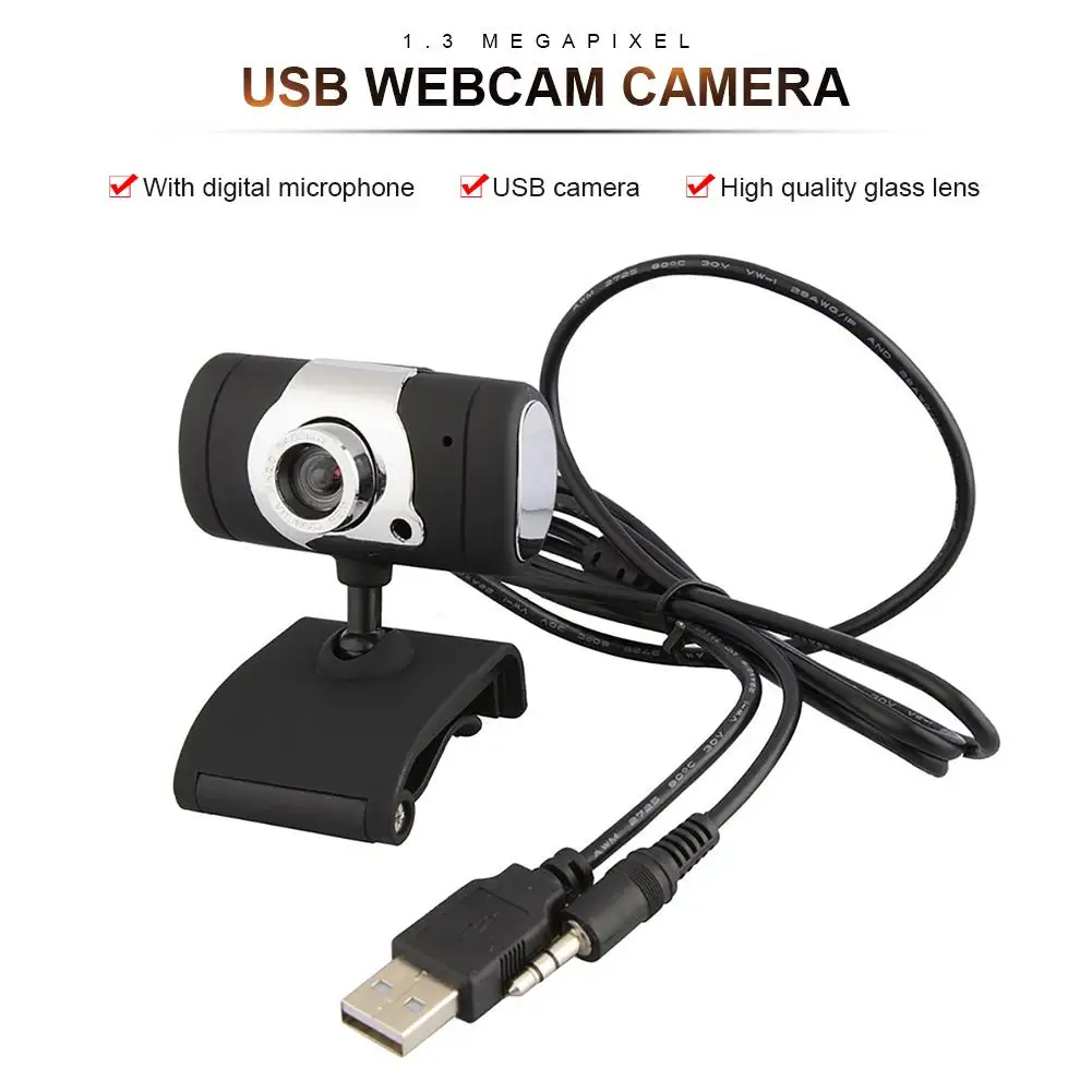 

HD Mini Webcam, 1.3 Megapixel USB Webcam With Microphone USB Digital Video Recorder For Student Studying At Home