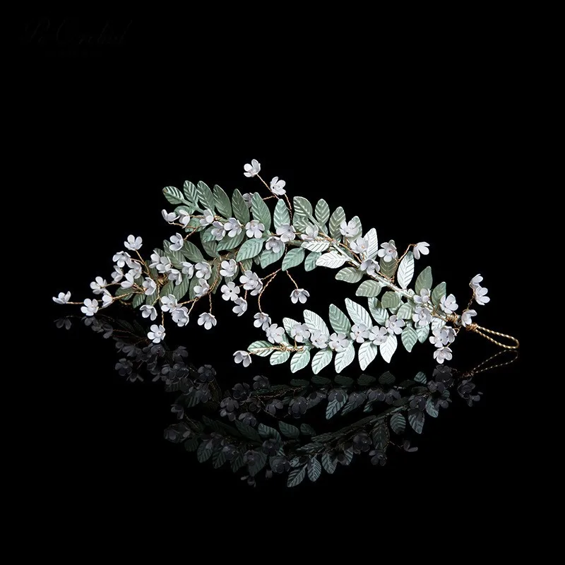 

PEORCHID Korean Style Bridal Hair Flower Headdress Adorno Pelo Novia Wedding Hair Band For Women Headpiece Accessories